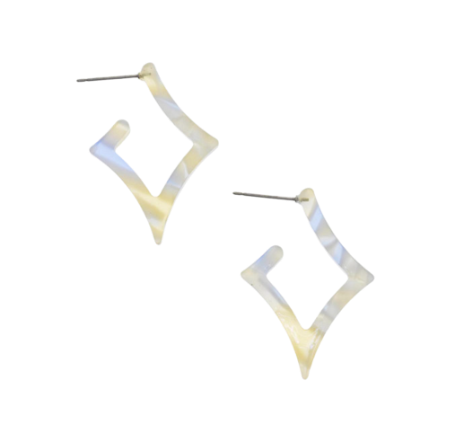 Rhombus Shaped Stud Earrings