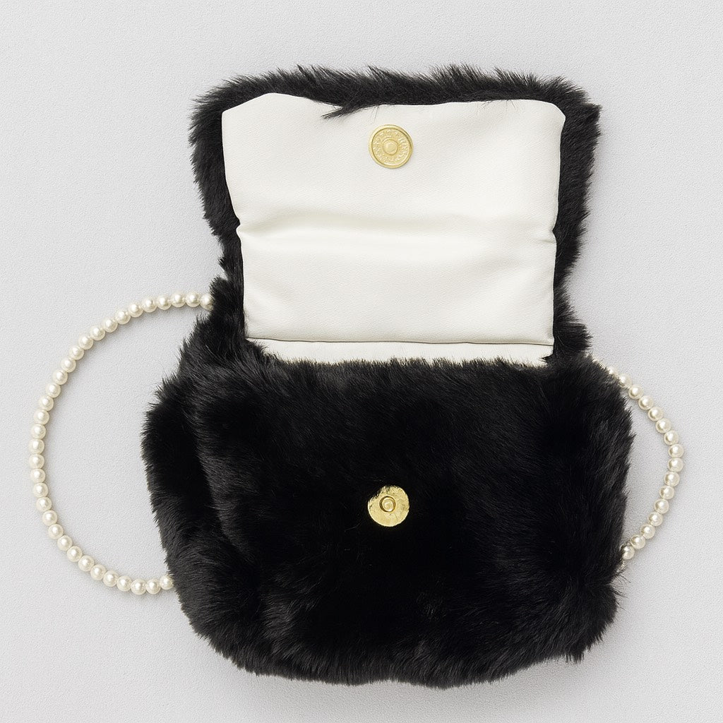 Pearl Chain Fluffy Handbag