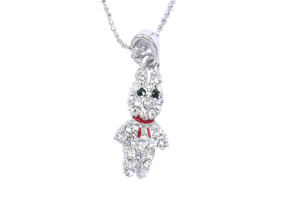 Rhinestone Rabbit Pendant Necklace