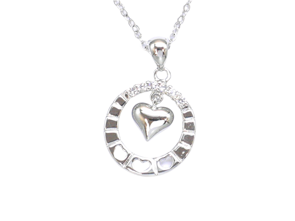 Heart & Ring Pendant Necklace
