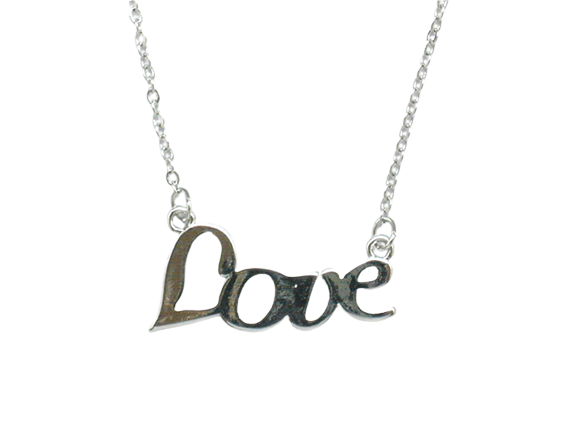 'LOVE' Silver Pendant Necklace