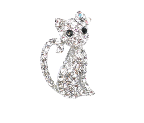 Sitting Cat Metal Brooch
