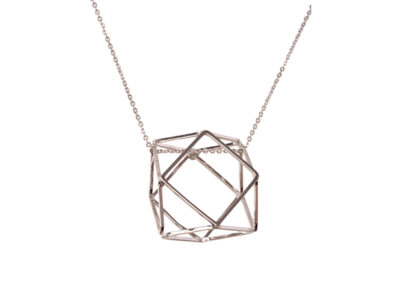 Squares Pendant Necklace - Silver