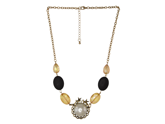 Mixed Stones Pearl Pendant Necklace