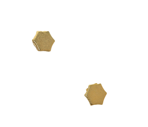 Gold Hexagon Stud Earrings