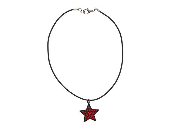 Red Crystals Star Short Pendant Necklace