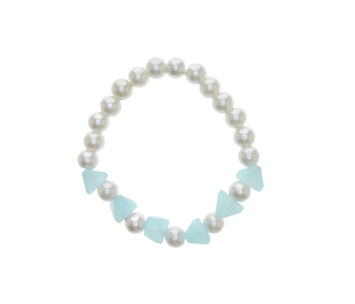 Blue Faux Stones Beaded Stretch Bracelet