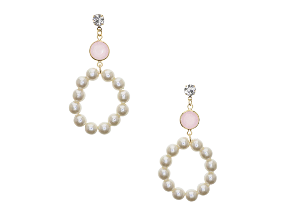 Pearls Circle Drop Earrings