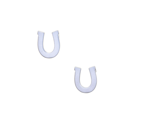 Silver Horseshoe Stud Earrings
