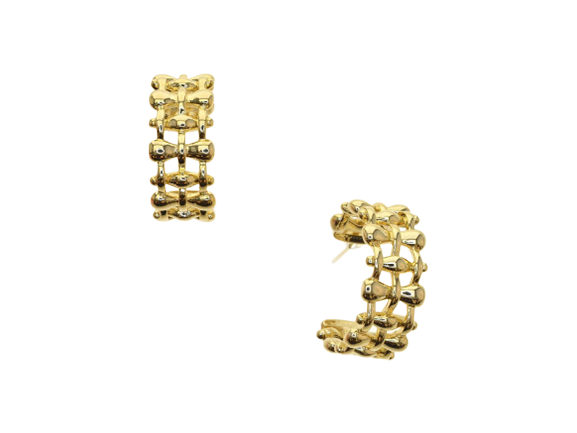 25mm Gold Triple Layers Hoops (Silver Plated)