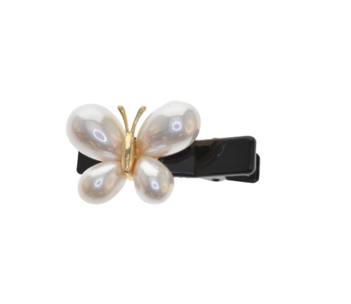 Faux Pearl Butterfly Hair Clip