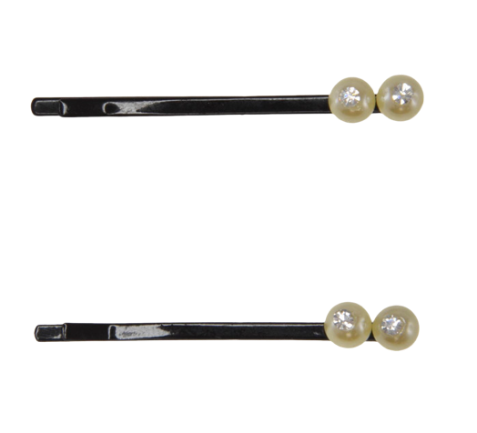 Small Pearls and Crystals Hair Pin - 2 packs