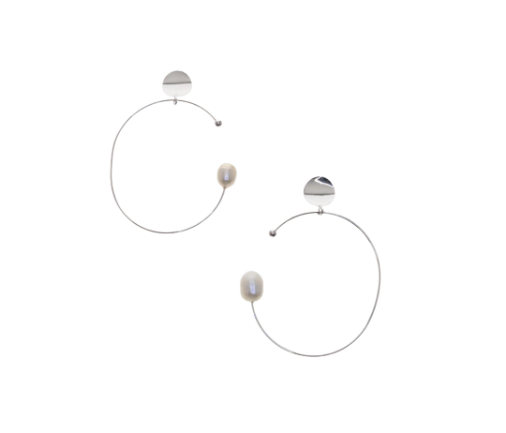 Silver 45mm  Hoop Earrings