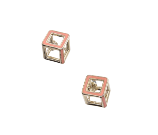 Pink Square Stud Earrings