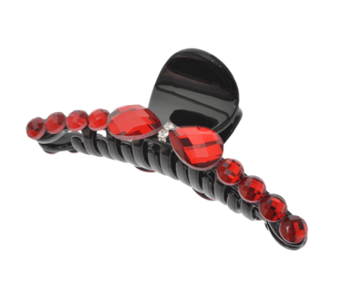 Scarlet Faux Crystals Hair Claw