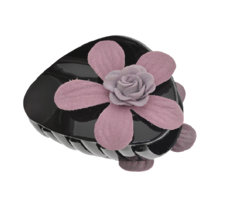 Purple Fabric Flower Hair Claw