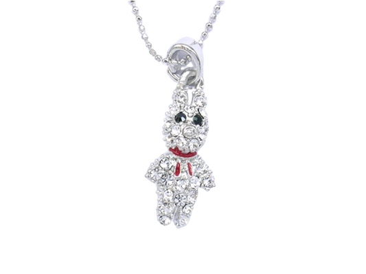 Rhinestone Rabbit Pendant Necklace