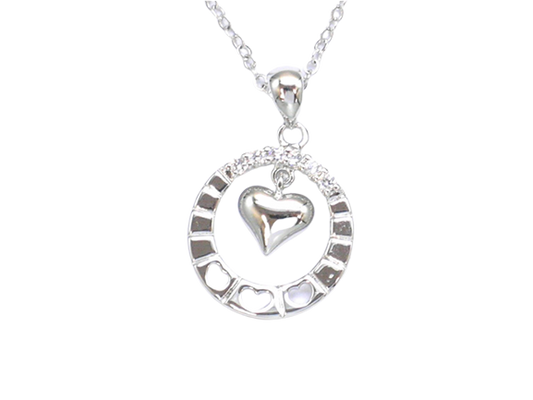 Heart & Ring Pendant Necklace