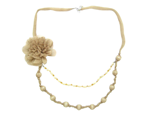 Floral Beaded Double Layers Necklace