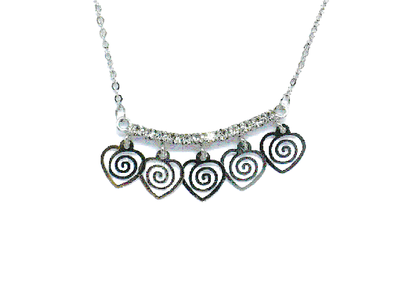 Hearts Pendant Necklace - Silver