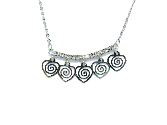 Hearts Pendant Necklace - Silver