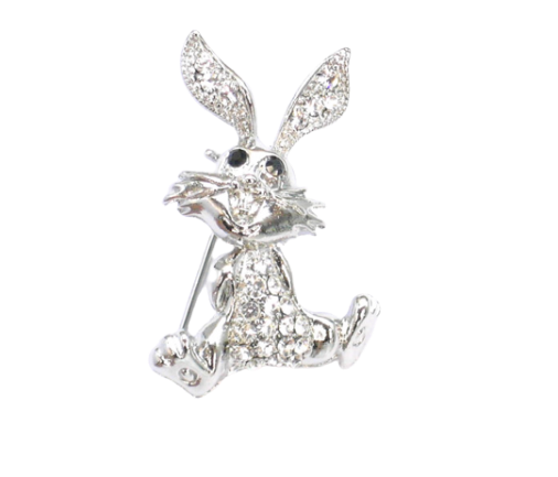 Jumping Rabbit Metal Brooch