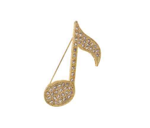 Eighth Note Metal Brooch