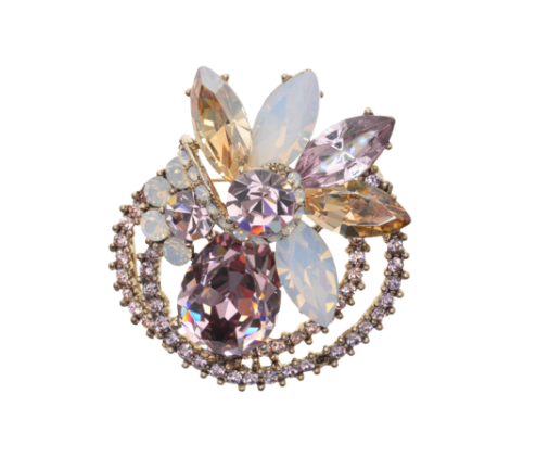 Bloom Faux Crystal Stones Brooch