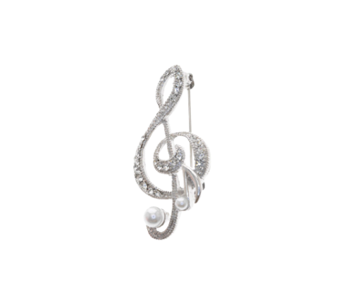 G Clef Musical Notes Metal Brooch