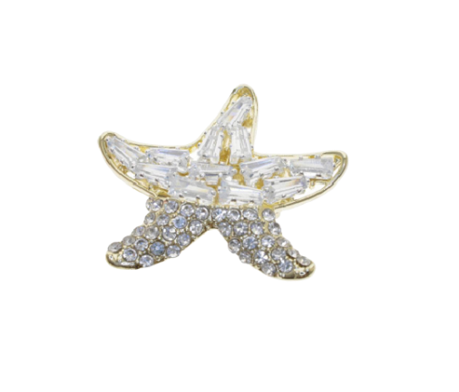 Bending Star Metal Brooch