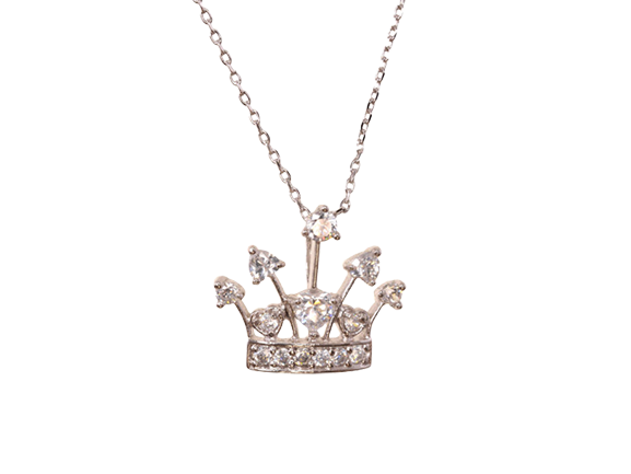 Crown Pendant Necklace - Silver