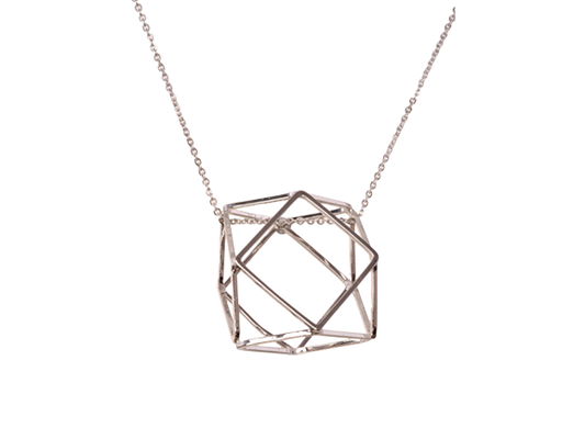 Squares Pendant Necklace - Silver