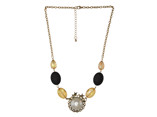 Mixed Stones Pearl Pendant Necklace