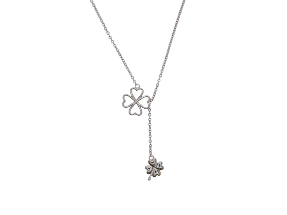 Silver Four Leaf Clover Pendant Necklace