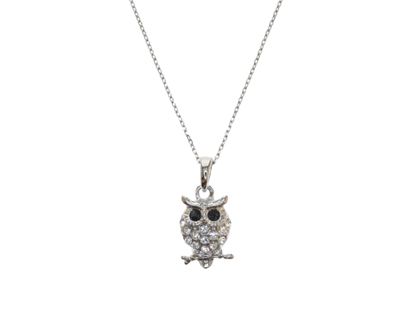 Silver Owl Pendant Necklace