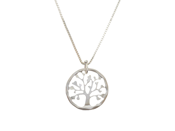 Silver Tree Shape Pendant Necklace