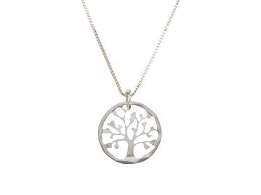 Silver Tree Shape Pendant Necklace