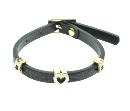 Stars Heart Faux Leather Bracelet