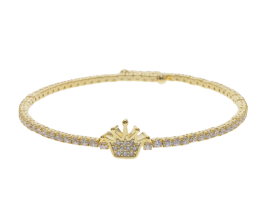 Crown Faux Crystals Cuff Bracelet