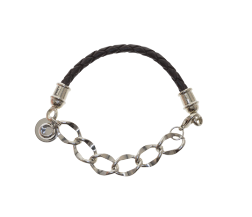 Chain Bracelet with Brown String