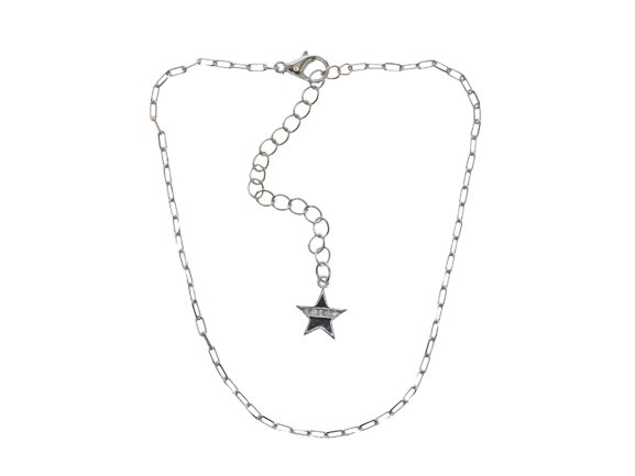 Silver Single Star Chain Anklet