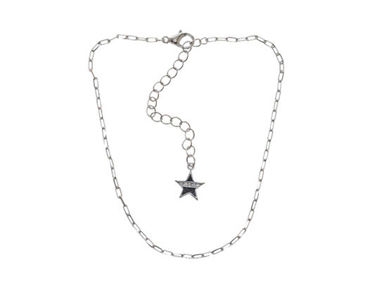 Silver Single Star Chain Anklet