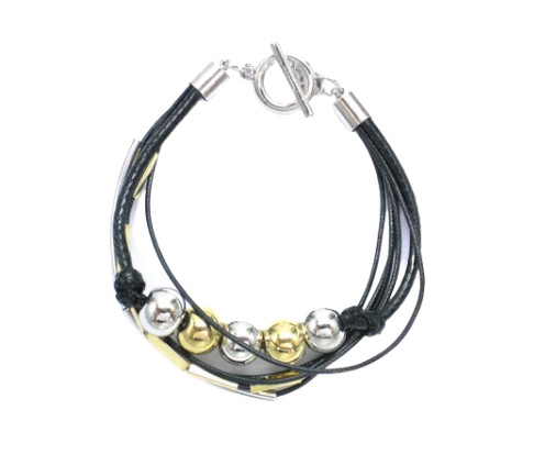 Metal Pearls multi-strand bracelet