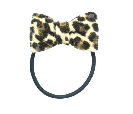 Brown Spots Bow Hair Tie