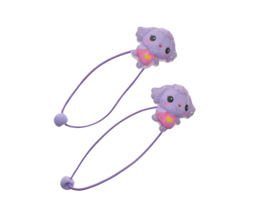 Purple Plastic Rabbit Hair Tie- 2 packs