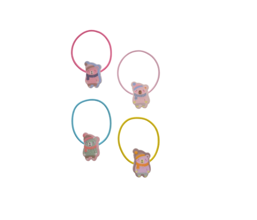 Dressed Bear Hair Tie - 4 packs
