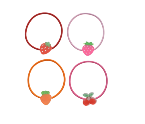 Fruits Carrot Elastic Hair Tie - 4 packs