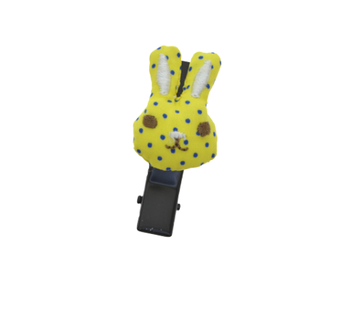 Yellow Rabbit Head Plastic Hair Clip