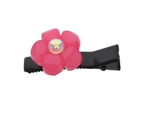 Pink Flower Pearl Plastic Hair clip