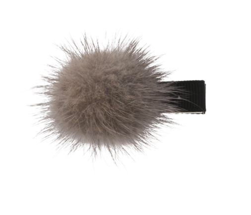 Faux Fur Ball Metal Hair Clip